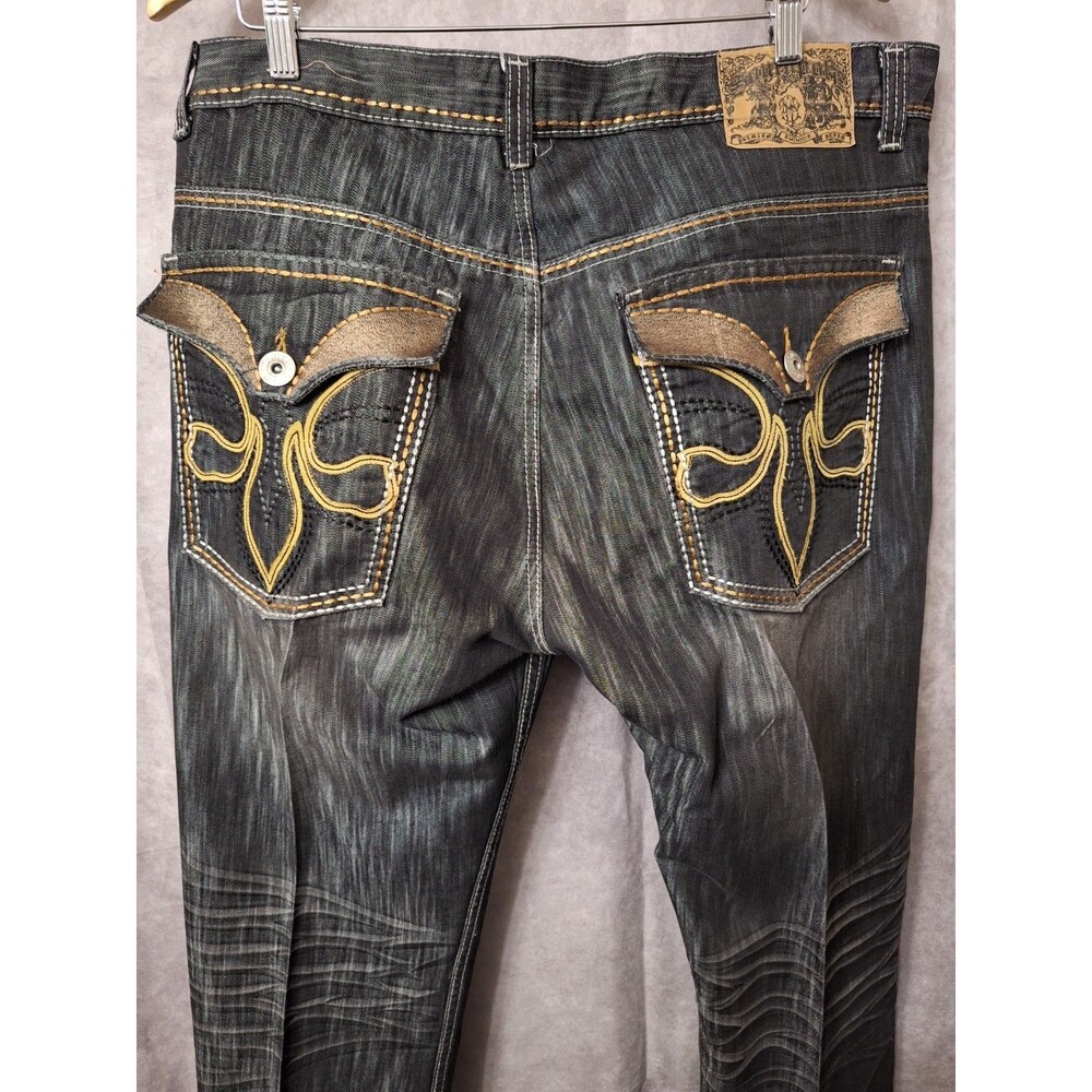 Y2K Southpole Cross Hatch Denim Jeans Men 40x32 Black Regular Fit Hip Hop Skater